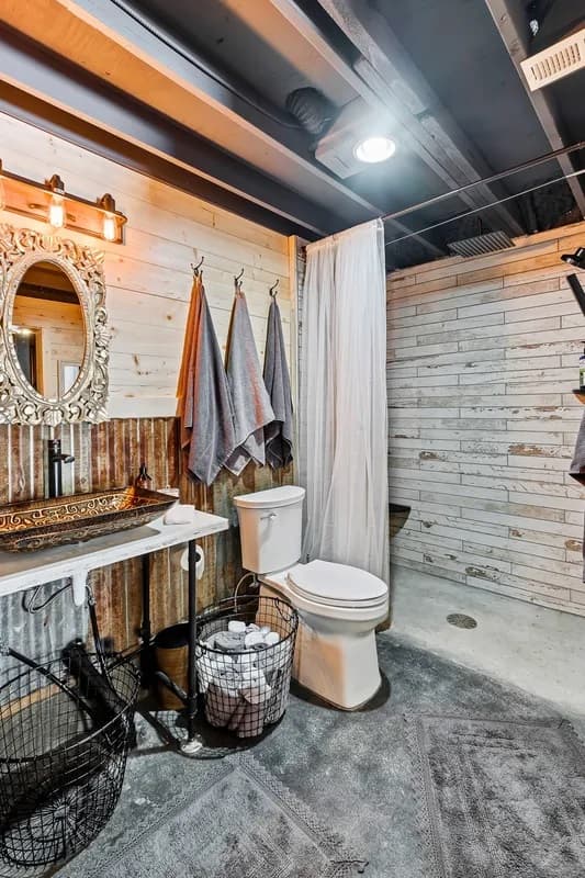 Shed Bath w Walk in Shower includes Rainhead and Handheld