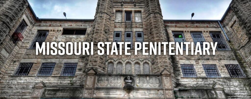 Exterior view of the historic Missouri State Penitentiary building.